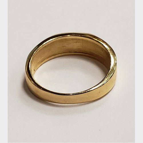 14K Yellow Gold and Diamond Men's Band