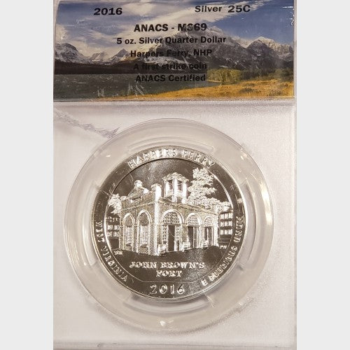 2016 5 oz ATB Harpers Ferry Silver Coin ANACS MS69