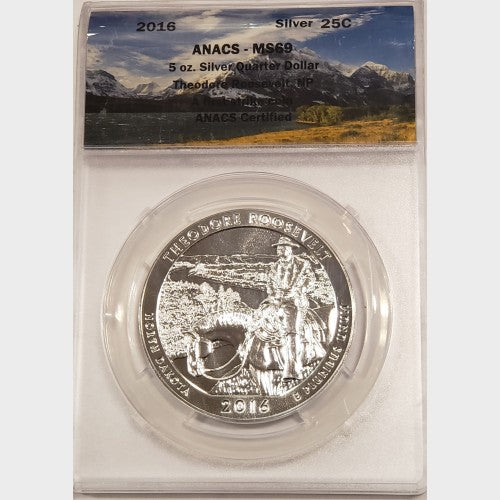 2016 5 oz ATB Theodore Roosevelt Silver Coin