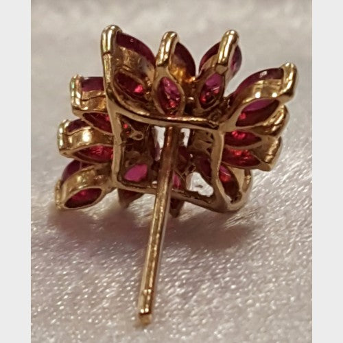 14KT Diamond & Ruby Earrings