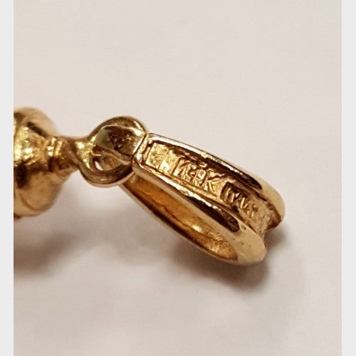 14K Yellow Gold Cross Pendant w/Garnet