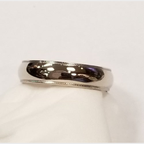 14K Men's White Gold Band