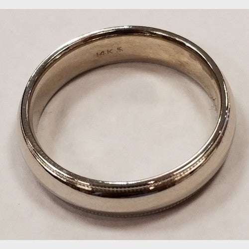 14K Men's White Gold Band