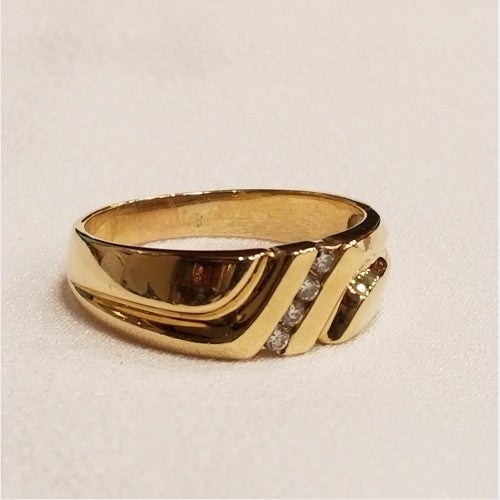 14K Yellow Gold Men's Diamond Band