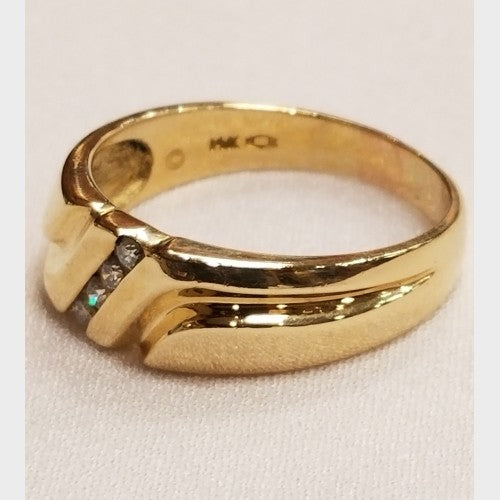 14K Yellow Gold Men's Diamond Band